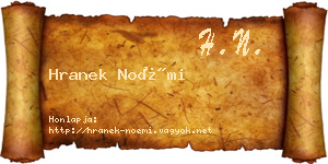 Hranek Noémi névjegykártya